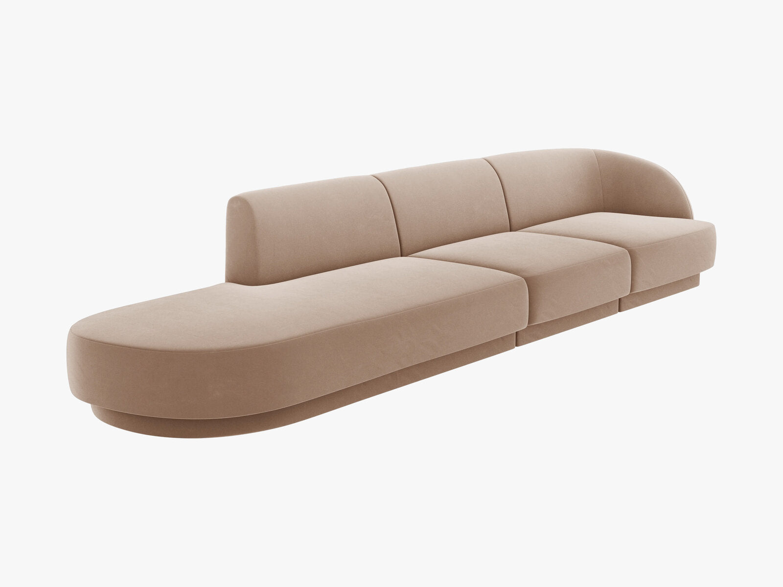 Micadoni Sofa Miley 4-Sitzer Links Samt Bluvel Cappuccino