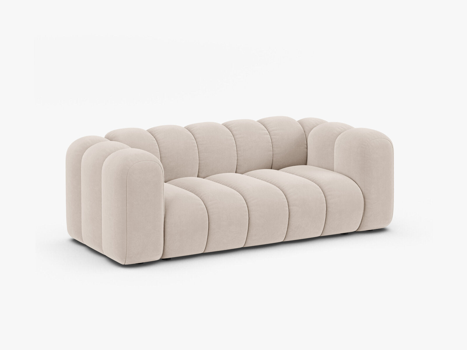 Micadoni Sofa Lupine 2-Sitzer Samt Venus Helles Beige