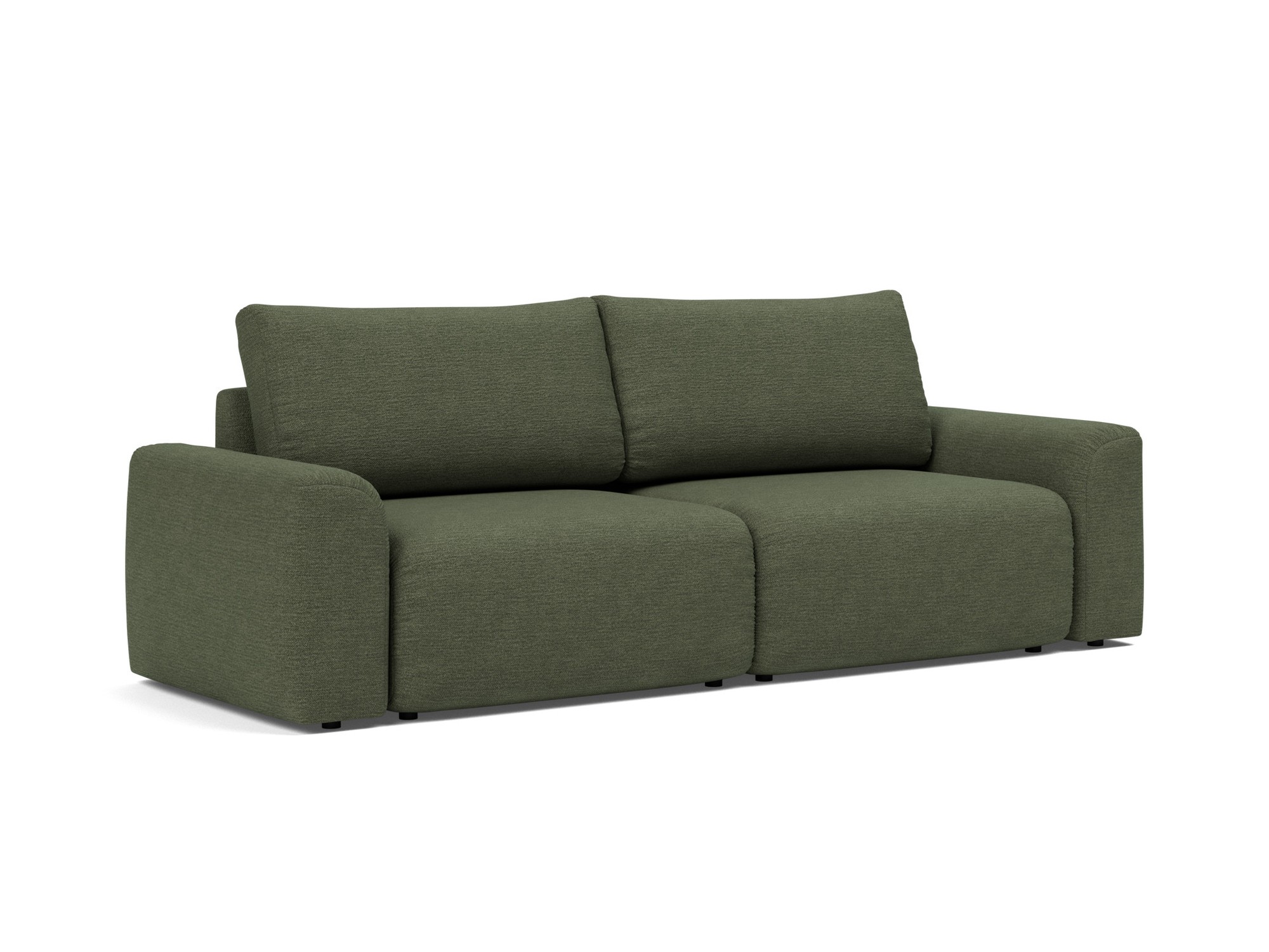 Schlafsofa Norum mit Chunky-Armlehnen Strukturierter Stoff Taura 353-Forest