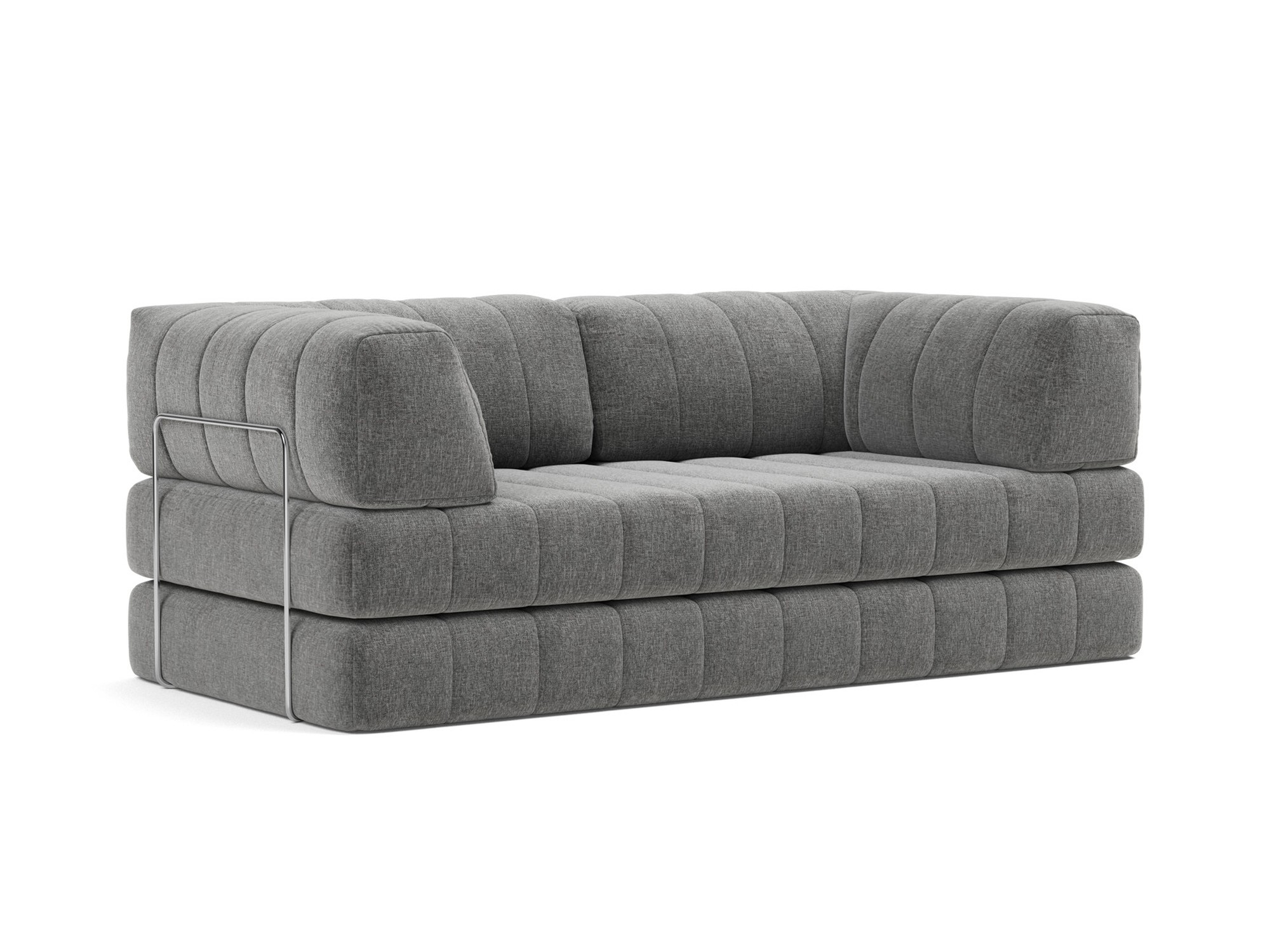 Schlafsofa CozyPad mit Armlehnen Strukturierter Stoff Twist 563-Charcoal