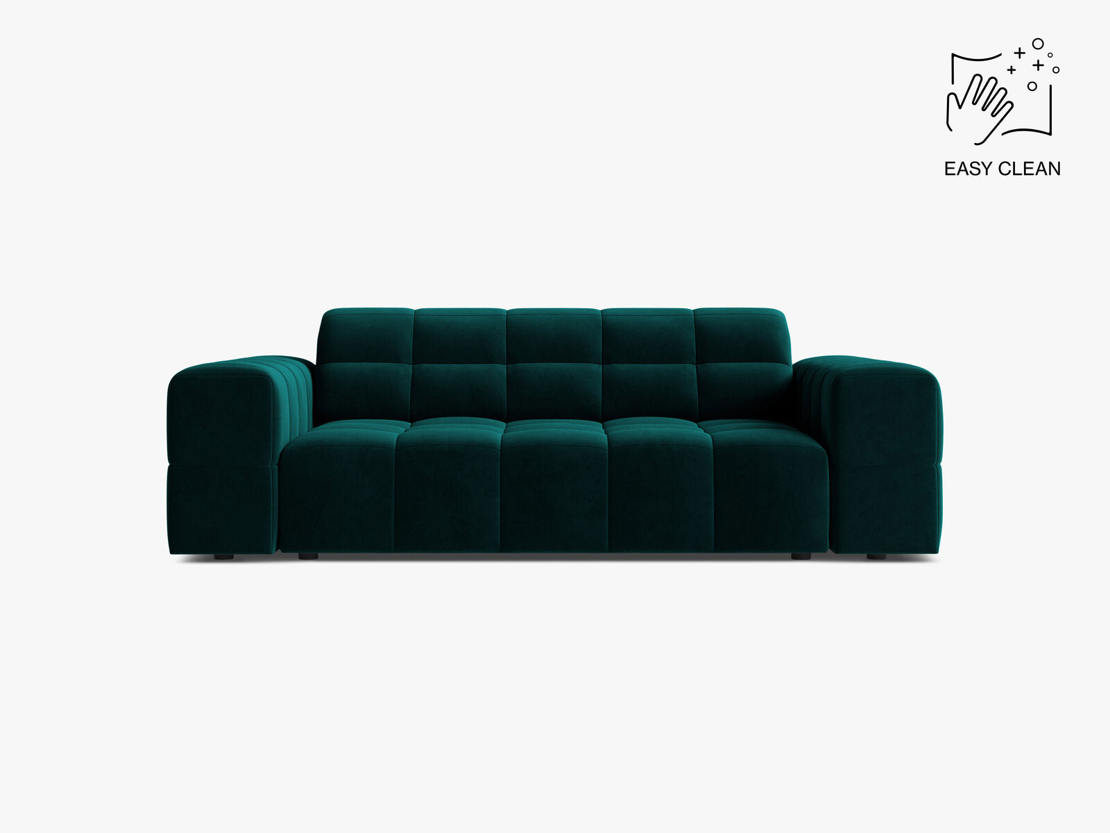 Micadoni Jennifer Sofa 2-Sitzer Samt Venus Dunkelpetrol