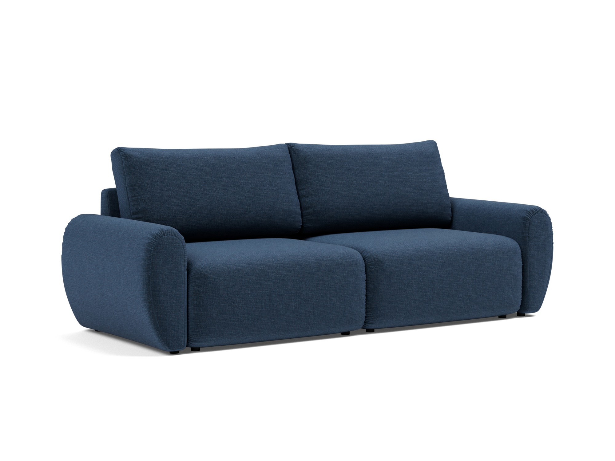 Schlafsofa Norum mit Curve-Armlehnen Chenille Esina 414-Indigo-Blue