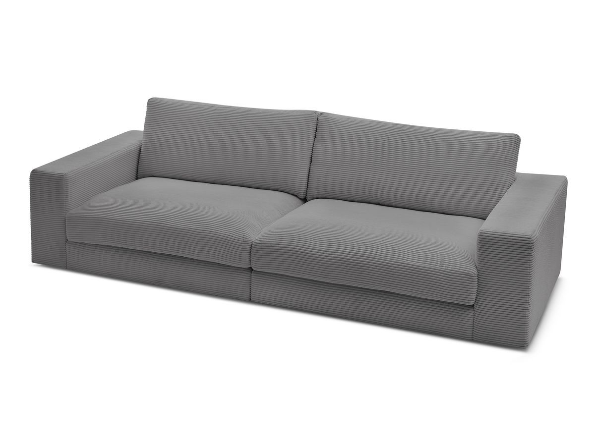 Bobochic Leonard Sofa 3-Sitzer 234 × 109 cm Cordsamt Dunkelgrau