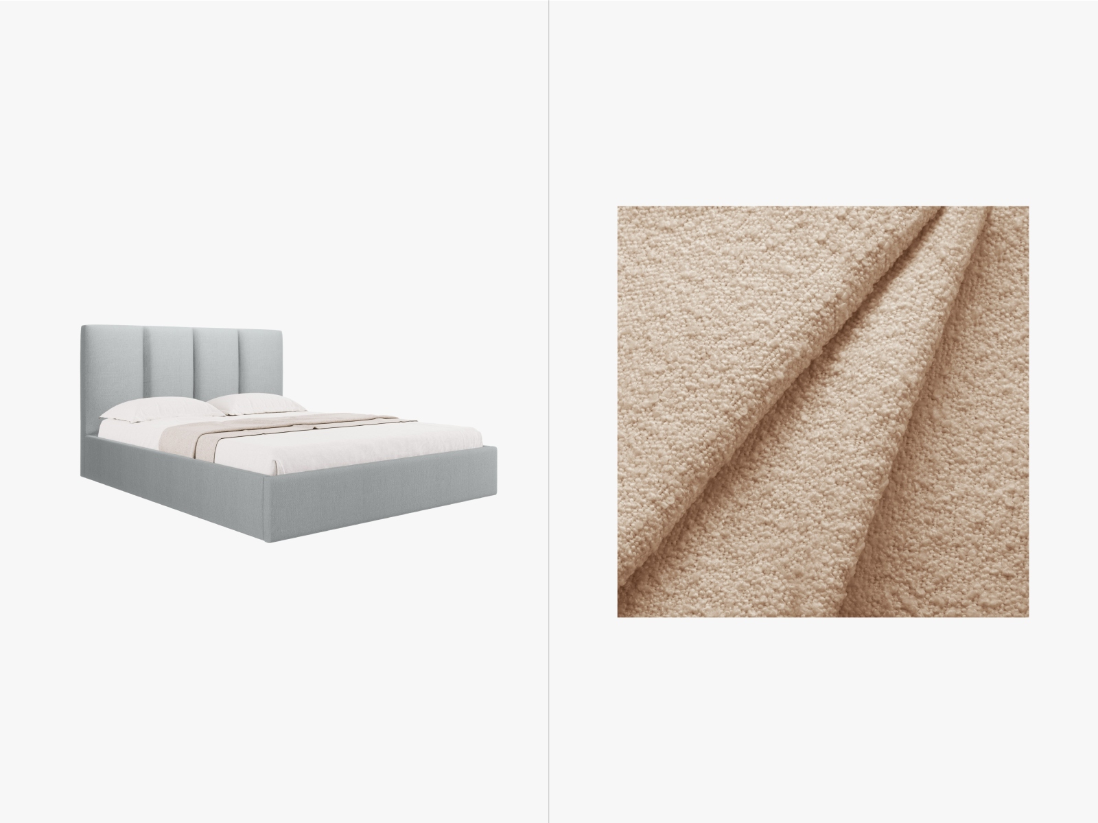 Micadoni Bett Pyla Boucle Beige 160x200