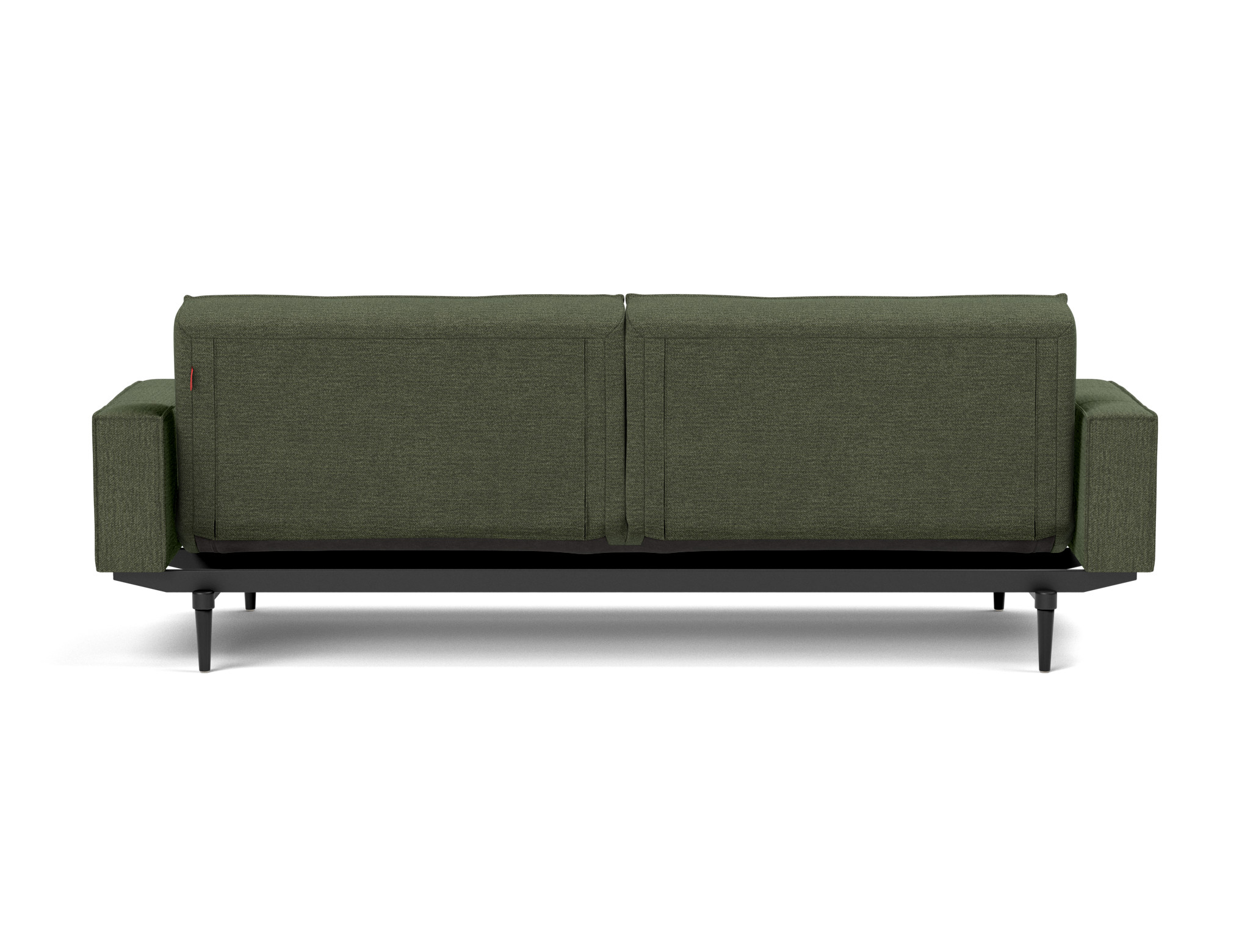 Schlafsofa Splitback mit Armlehnen Strukturierter Stoff Taura 353-Forest Beine Styletto Eiche schwarz