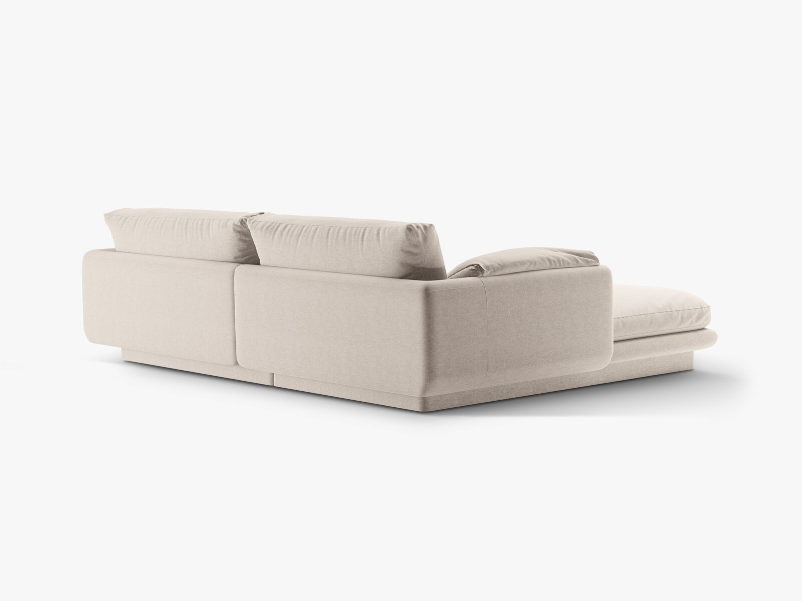 Micadoni Ecksofa Torino 3-Sitzer Rechts Strukturierter Stoff Helles Beige