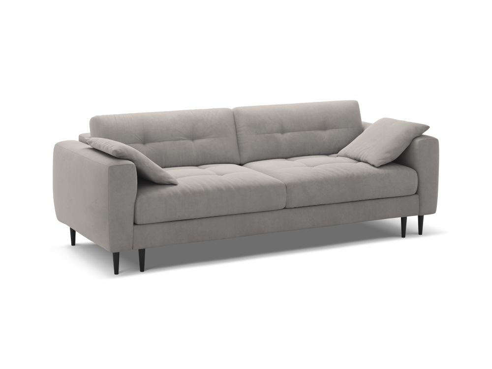 Cosmopolitan Design Schlafsofa Lazio 3-Sitzer Samt Salvador Grau