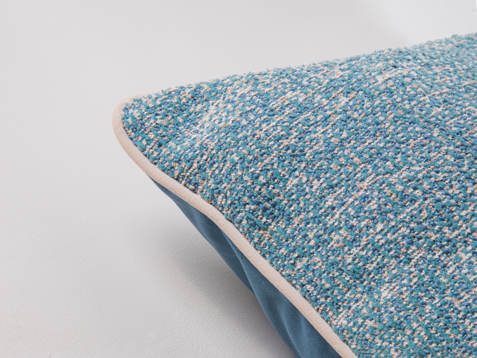 Micadoni Kissen Celine Blau Melange, Blau, Beige