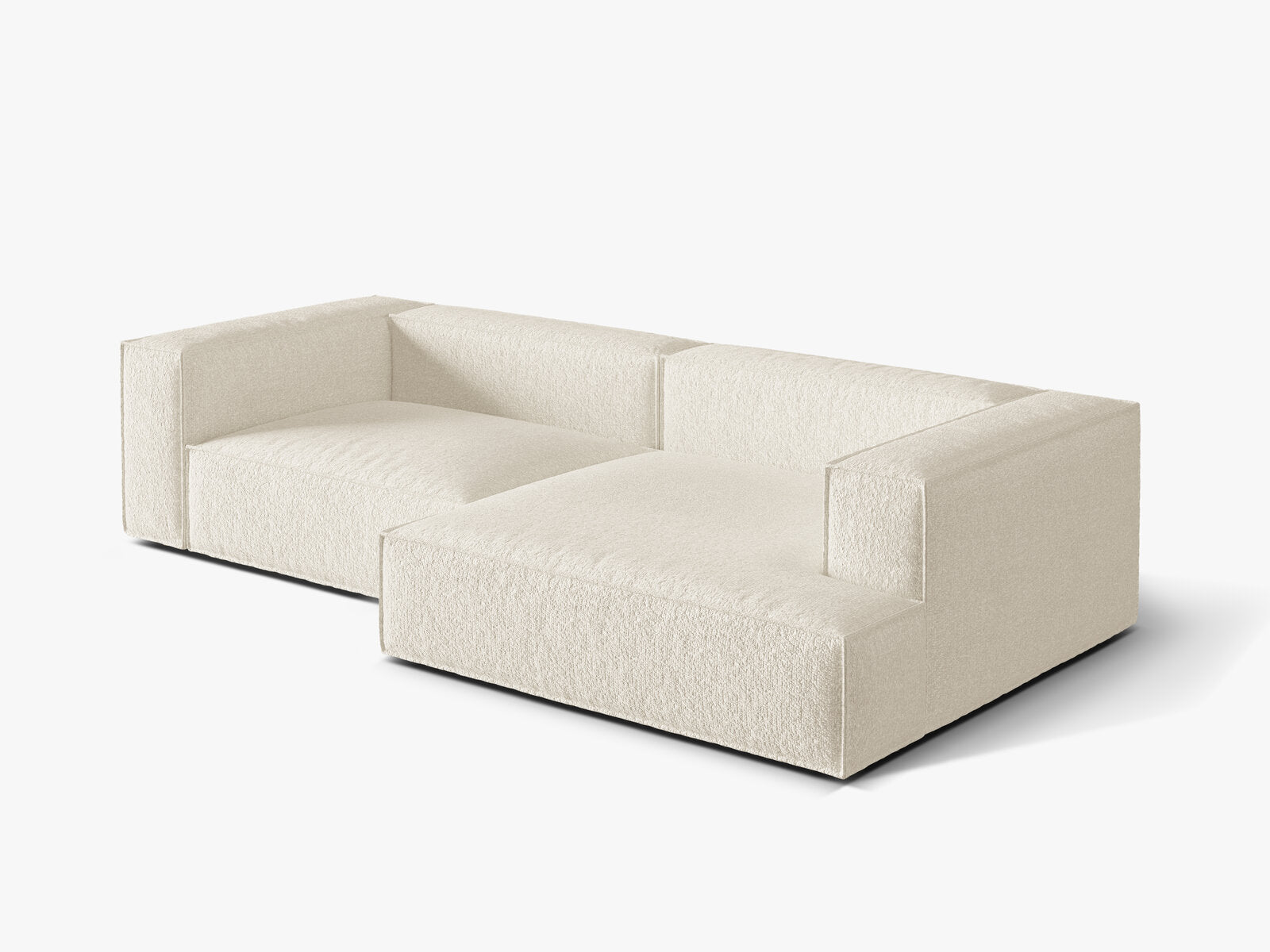 Micadoni Ecksofa Nuria 4-Sitzer Rechts Boucle Elfenbein