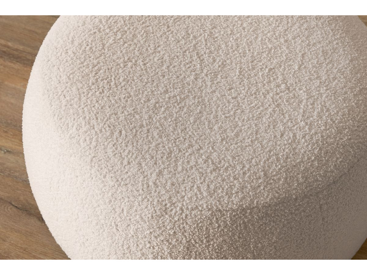 Bobochic Envy Schlafsofa 3-Sitzer mit Bettkasten und rundem Pouf Bouclé-Stoff Beige