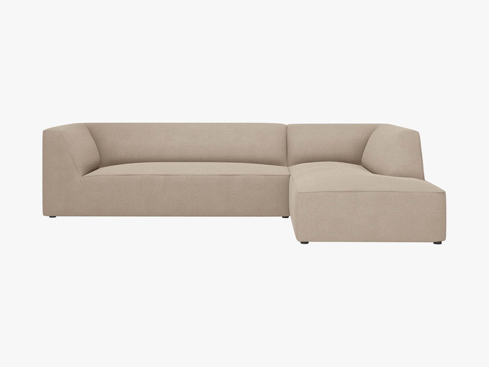 Micadoni 4-Sitzer Modular Sofa Ruby Rechts Strukturierter Stoff Ottawa Dunkelbeige