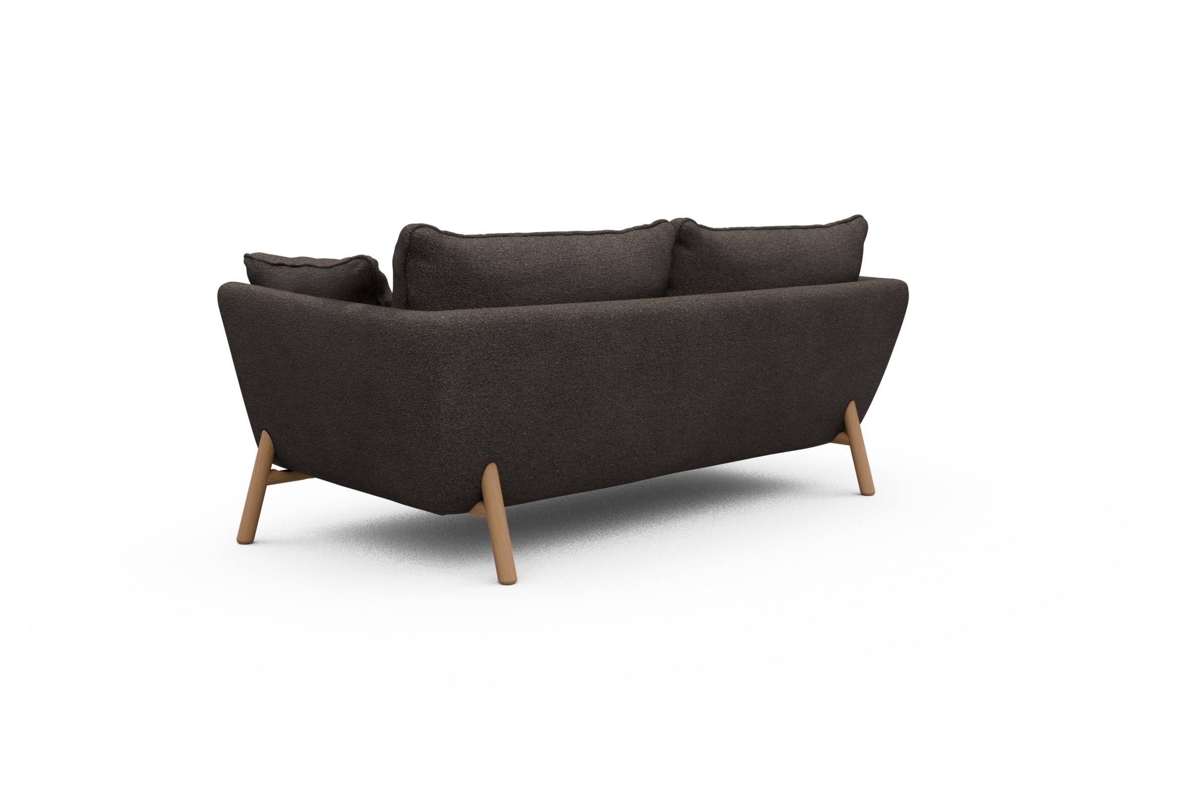 Sofa Emil PREMIUM 2-Sitzer Beinfarbe Eiche Natur Boucle-Taupe