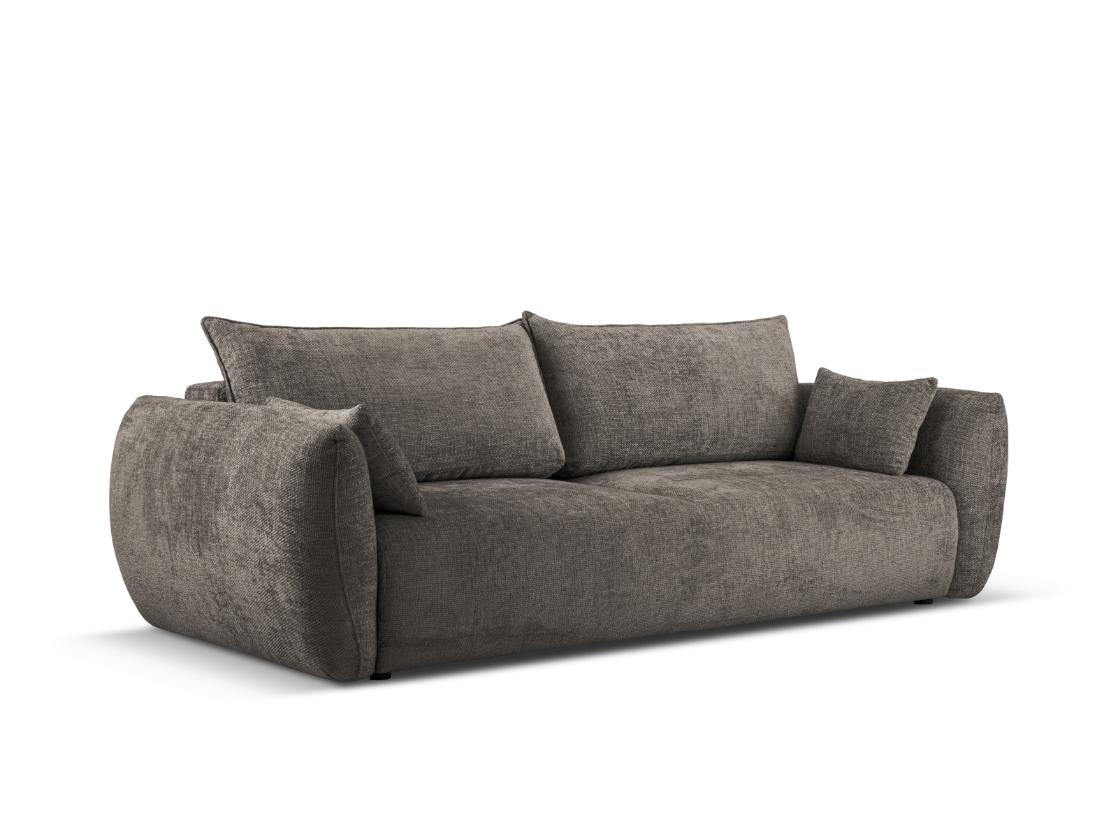 Cosmopolitan Design Schlafsofa Matera 3-Sitzer mit Bettkasten Chenille Eden Hellgrau