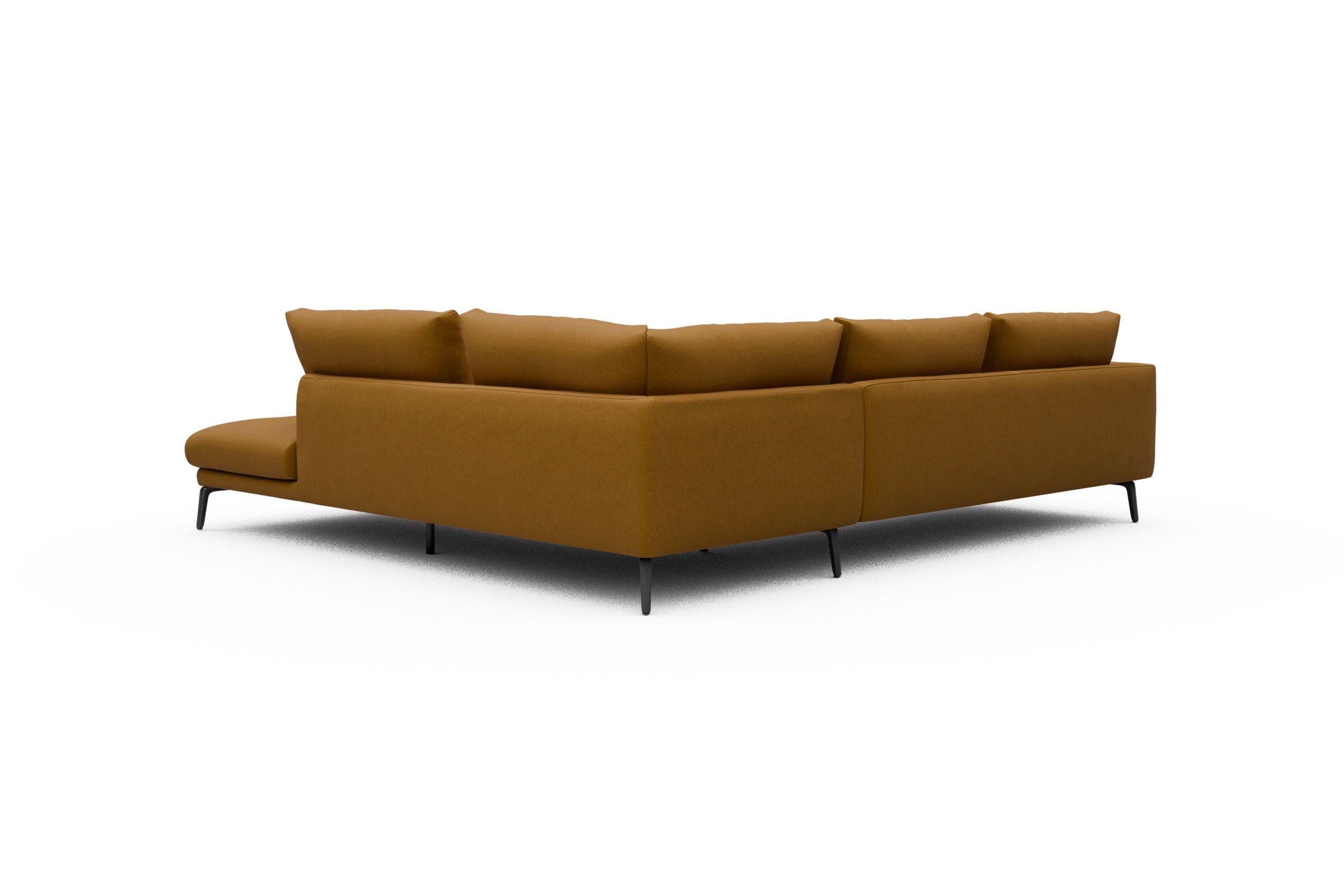 Ecksofa Karl Relax-Ecke rechts mit 2,5-Sitzer Satya-Ocre