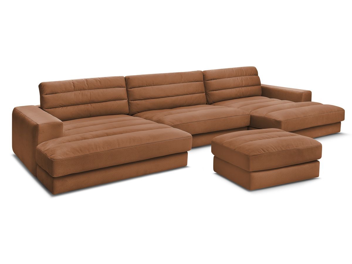Bobochic Sierra Wohnlandschaft mit Pouf Samt Orange