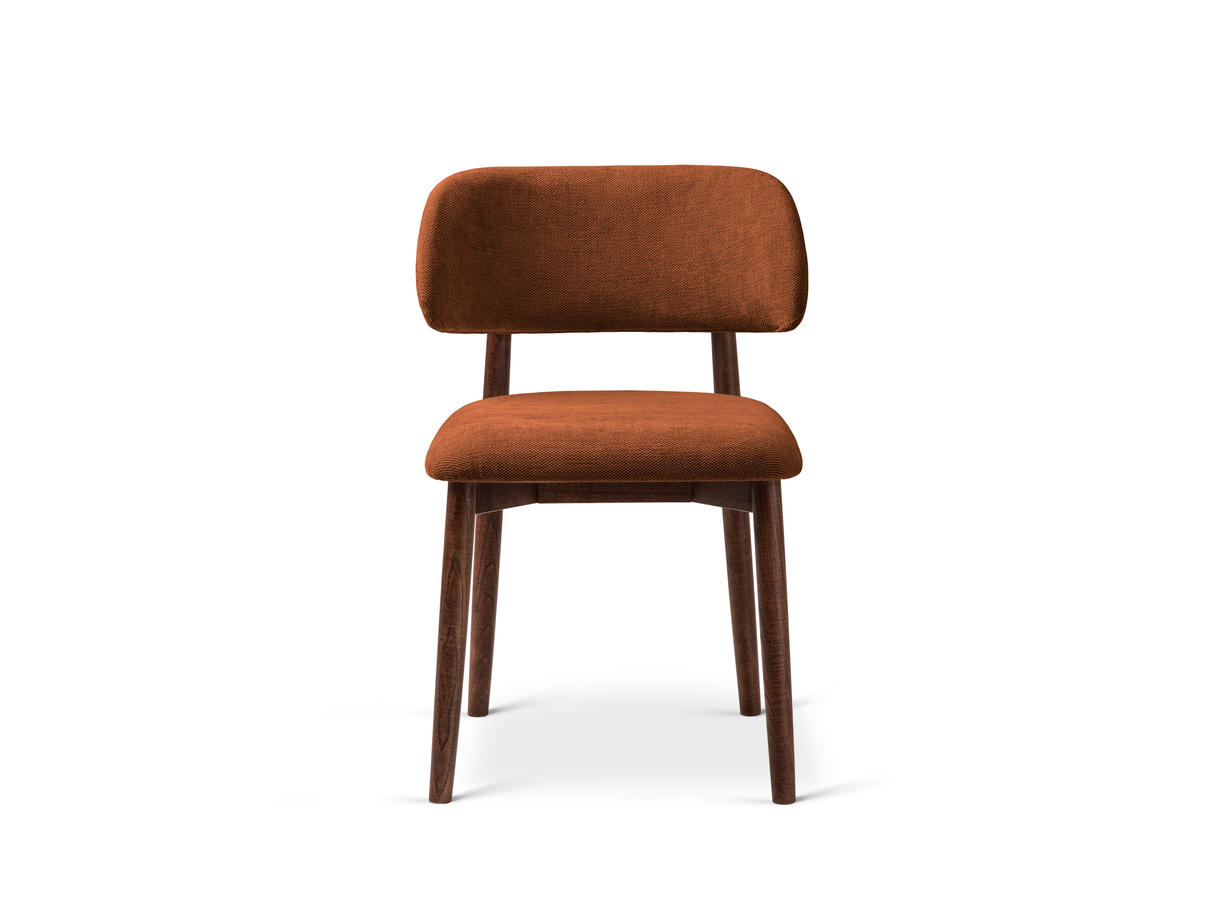Micadoni Stuhl Evan Chenille Rebel Orange Nussbaum