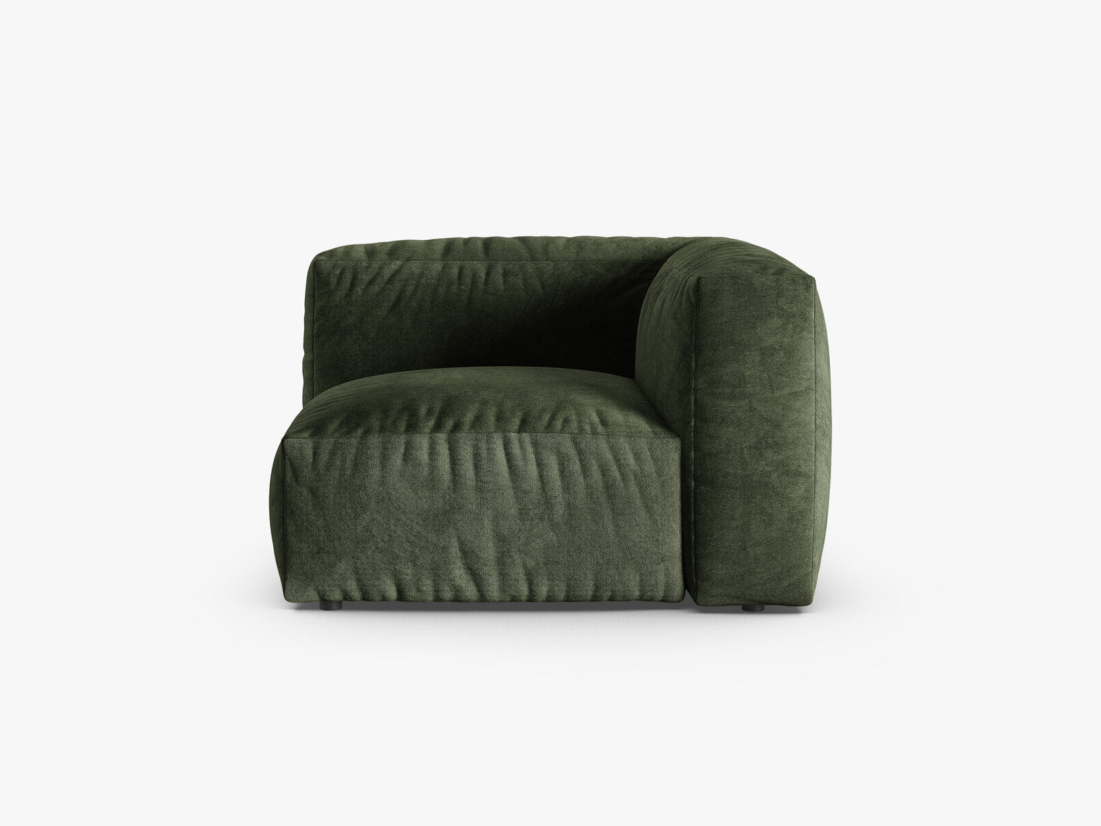 Micadoni symmetrisches Eckmodul Martina 1-Sitzer 90cm Sitztiefe Samt Vogue Grün