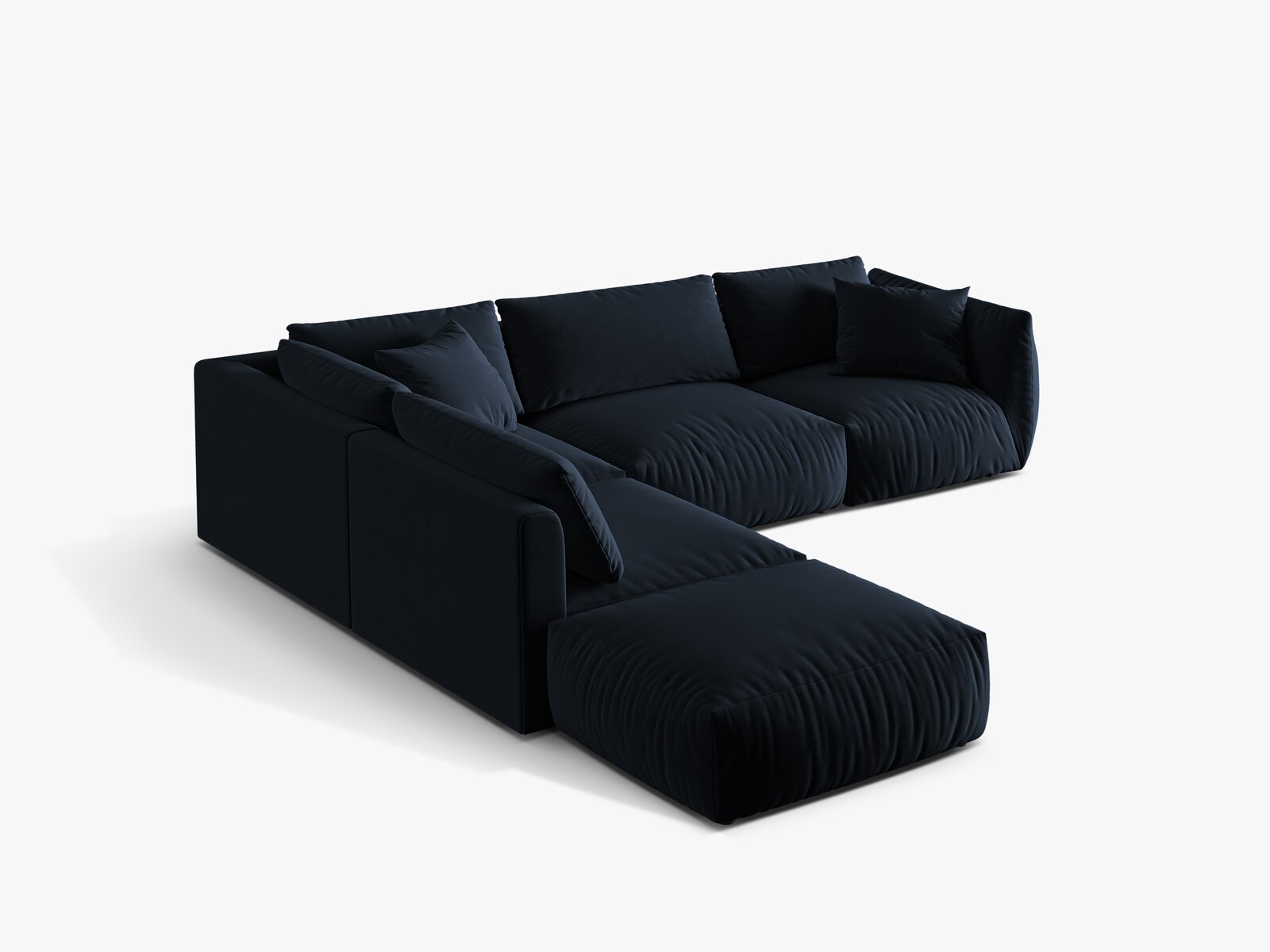 Micadoni Modulares Ecksofa Chris 4-Sitzer Links Samt Königsblau