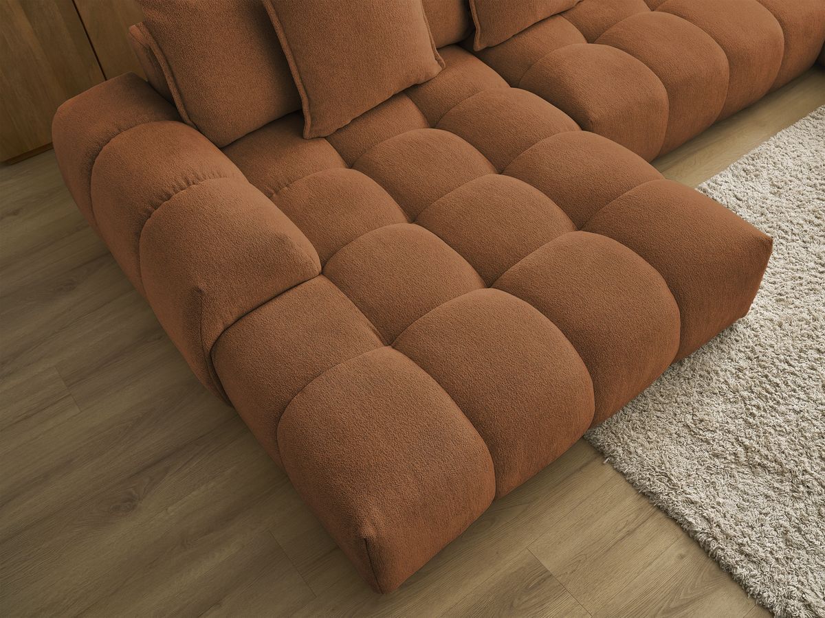 Bobochic Everest Wohnlandschaft, 14 Kissen Melange-Stoff Orange Ecke links