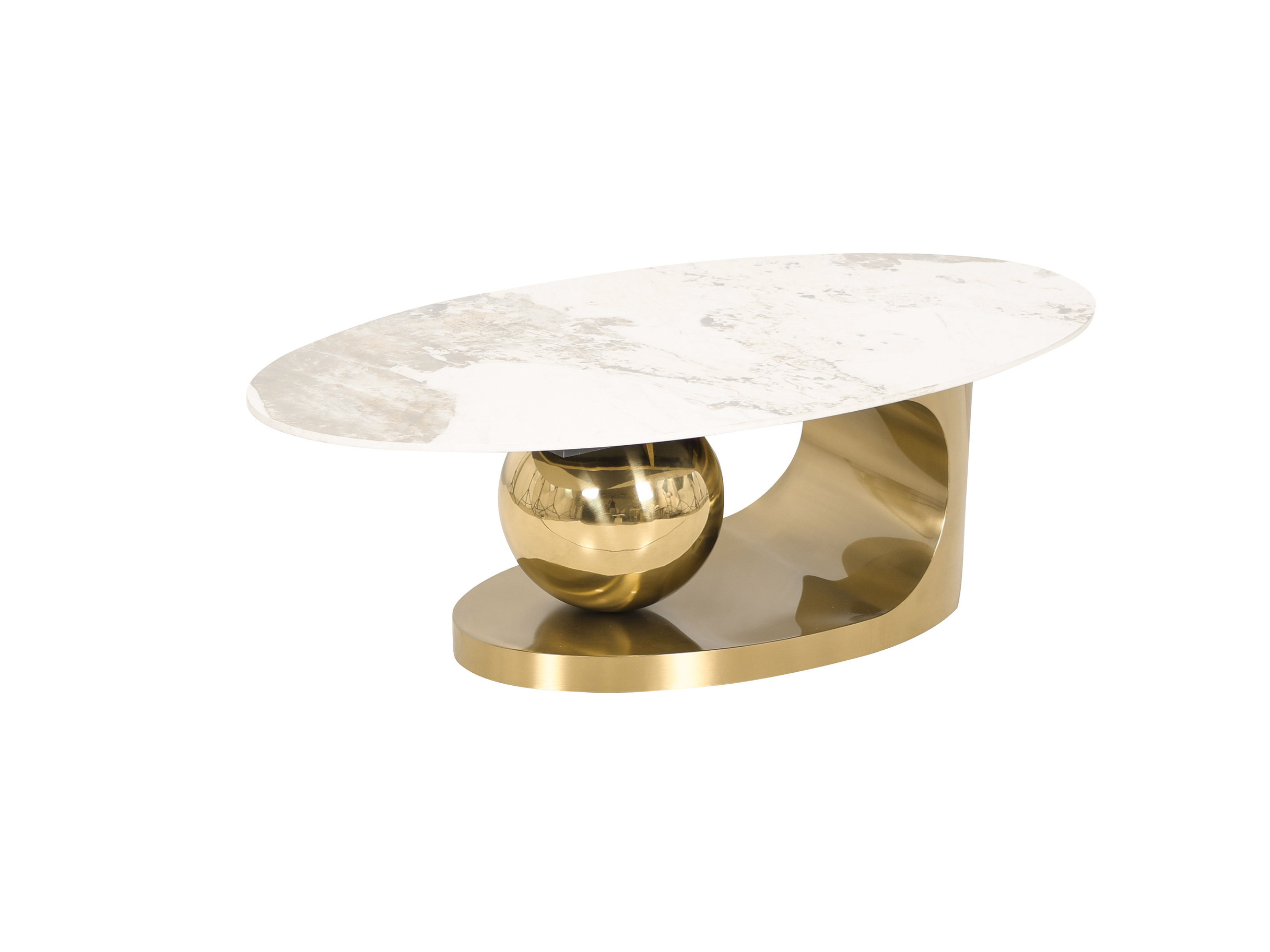 Livin Hill Couchtisch Modig Goldene Beine, weißes Oberteil M58