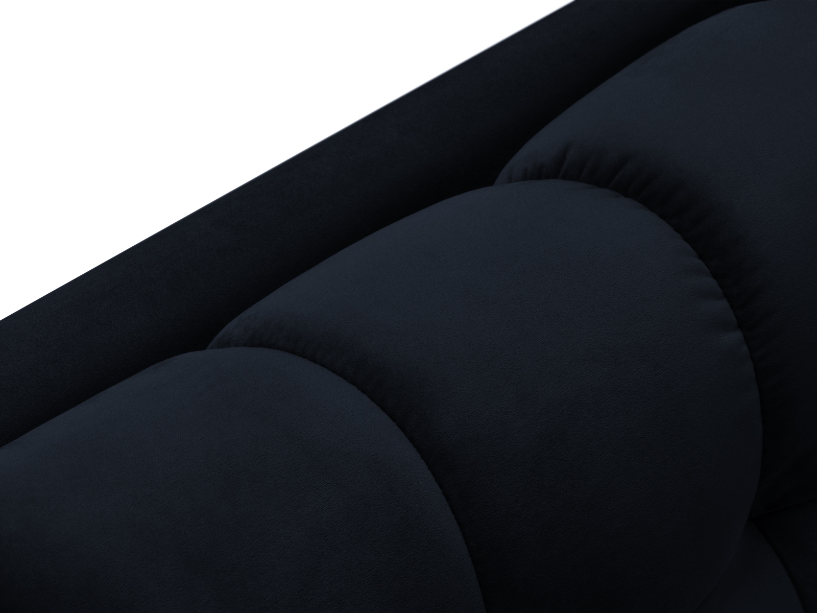 Cosmopolitan Design Chaiselongue Bali Samt Bluvel Dunkelblau Rechts Beine Schwarzes Metall