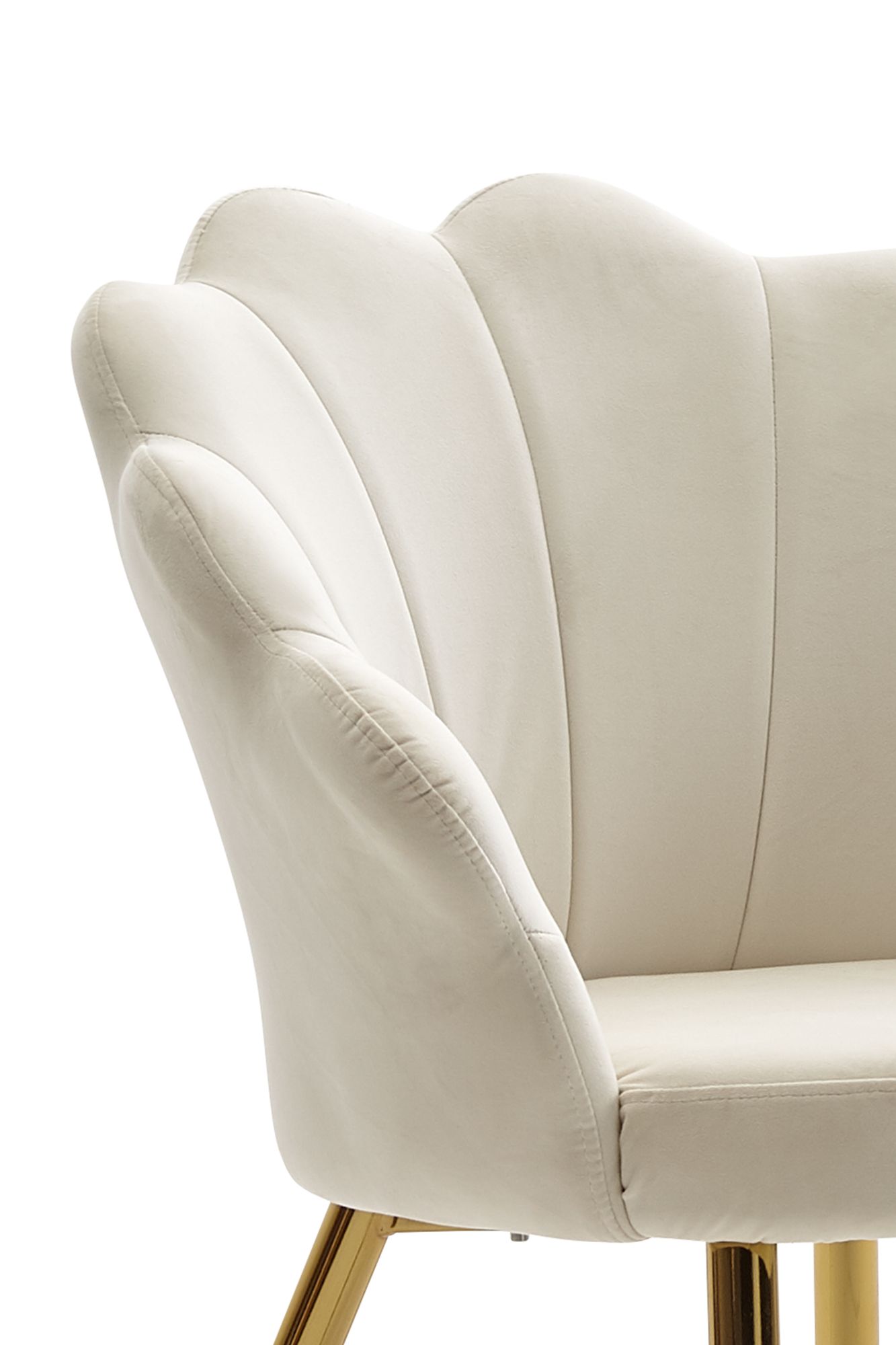 Esszimmerstuhl Eyrarbakki Samt Weiß 47,5 × 53 × 80 cm