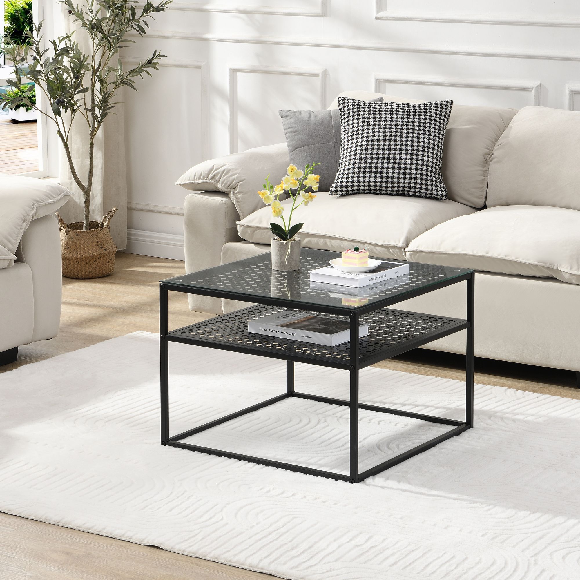 Couchtisch Jelling Glas Schwarz 60 × 60 × 45 cm