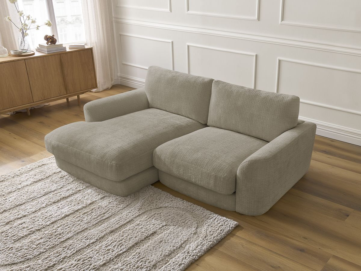 Bobochic Leonore Ecksofa Strukturstoff Taupe Ecke links