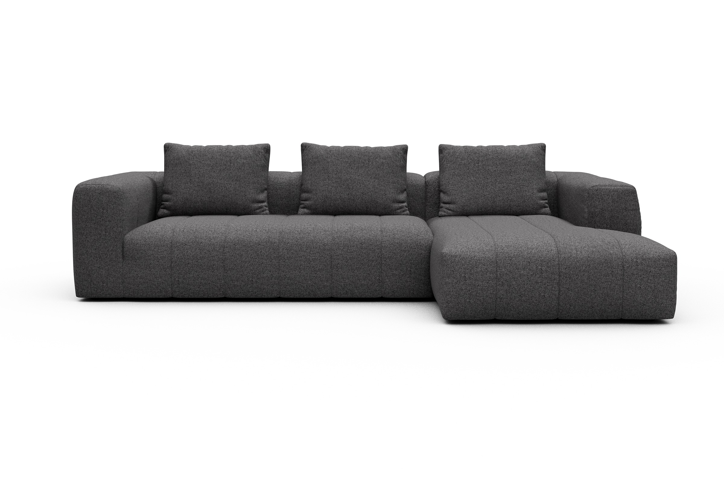 Ecksofa Hugo 2,5-Sitzer Armlehne links mit Chaiselongue Sama-Antracite