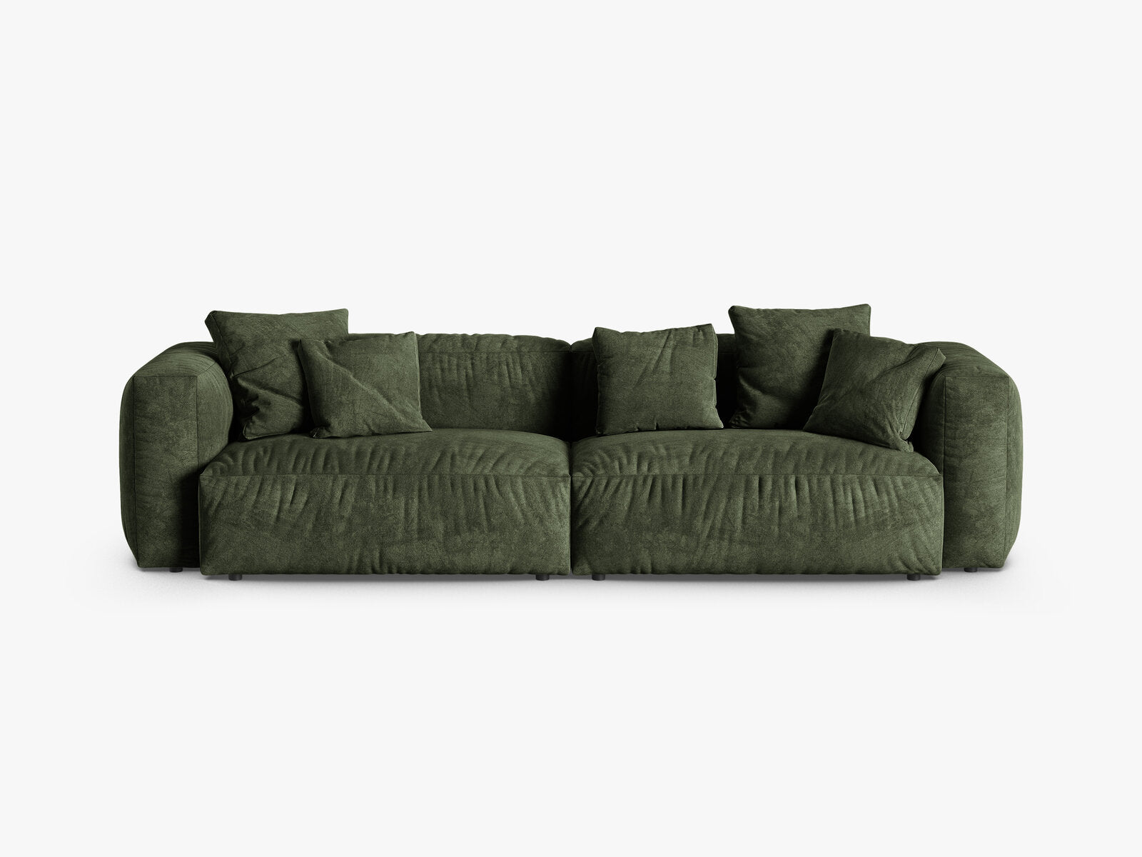 Micadoni Sofa Martina 4-Sitzer 90cm Sitztiefe Samt Vogue Grün