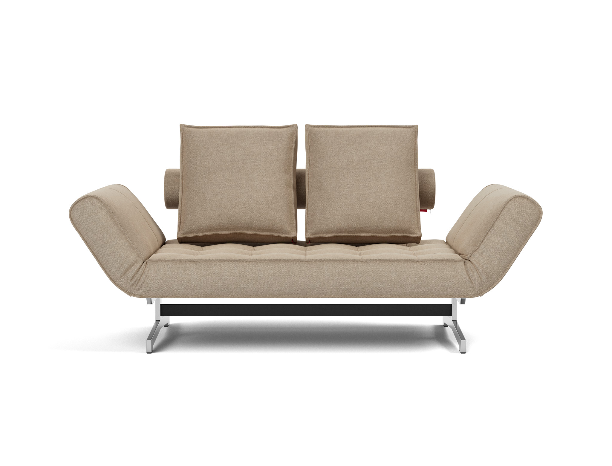 Tagesbett Ghia Flachgewebe Phobos 587-Mocha Beine Chrom