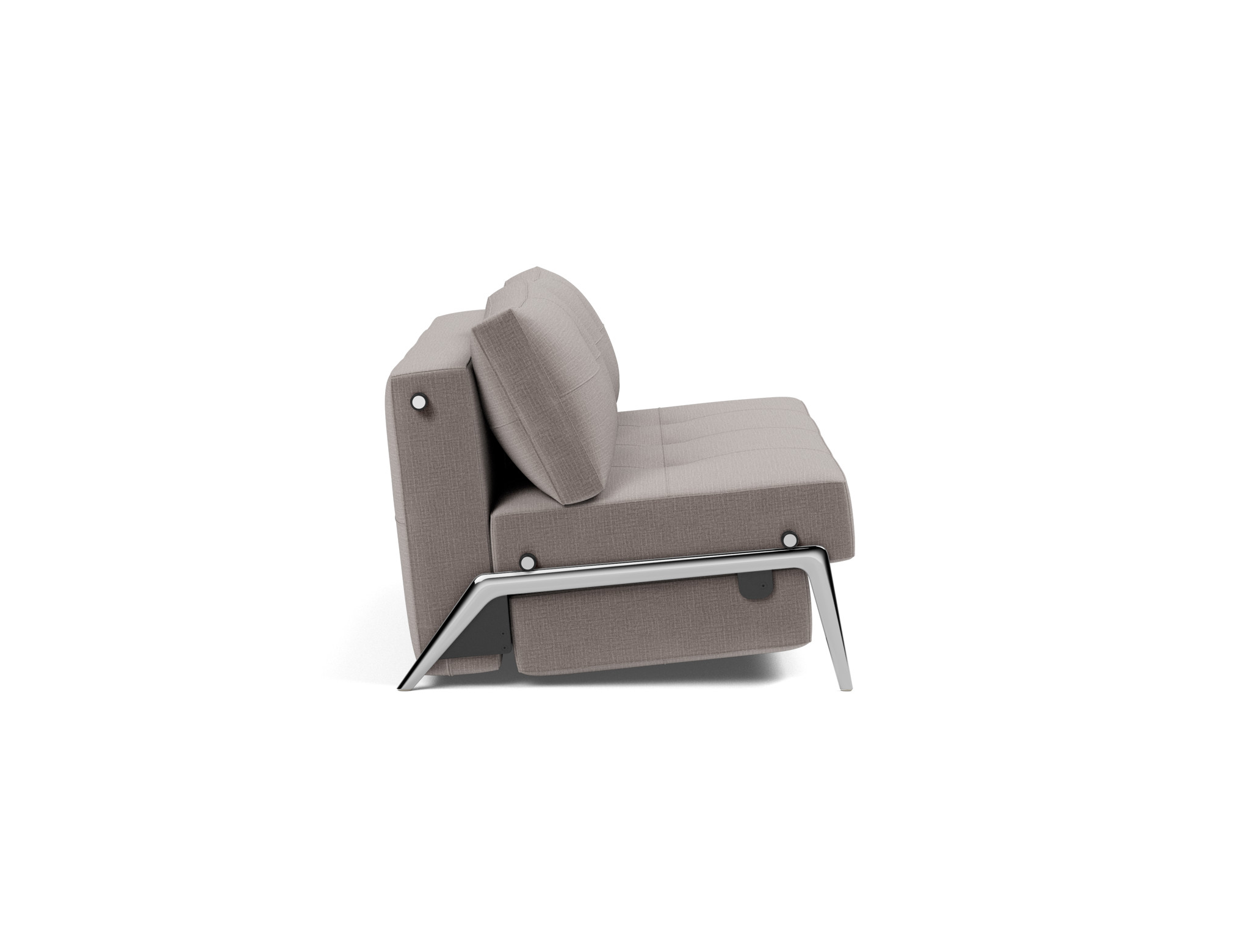Schlafsofa Cubed 160 Chenille Esina 418-Truffle Beine Aluminium