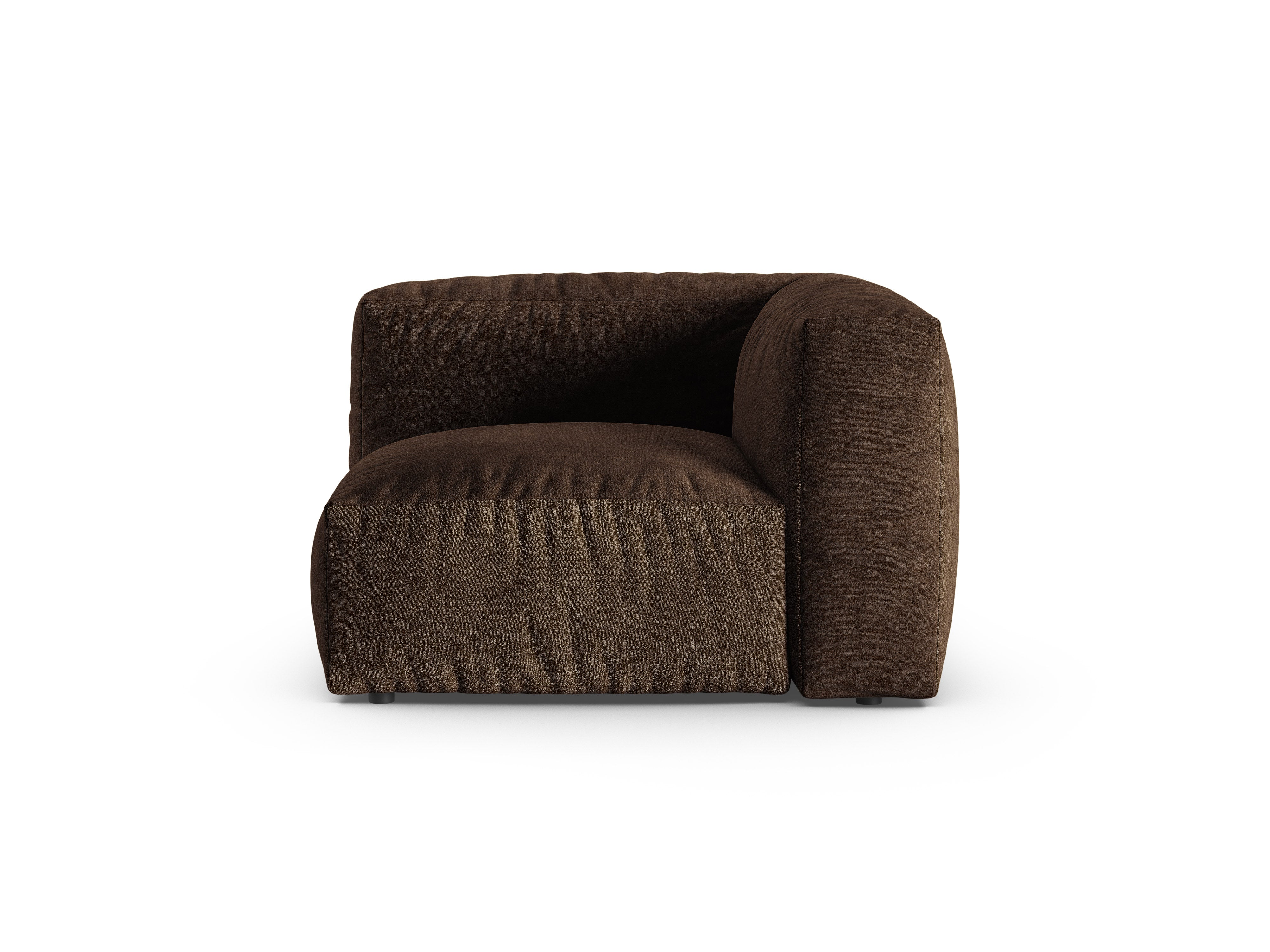 Micadoni symmetrisches Eckmodul Martina 1-Sitzer 90cm Sitztiefe Samt Vogue Schokolade