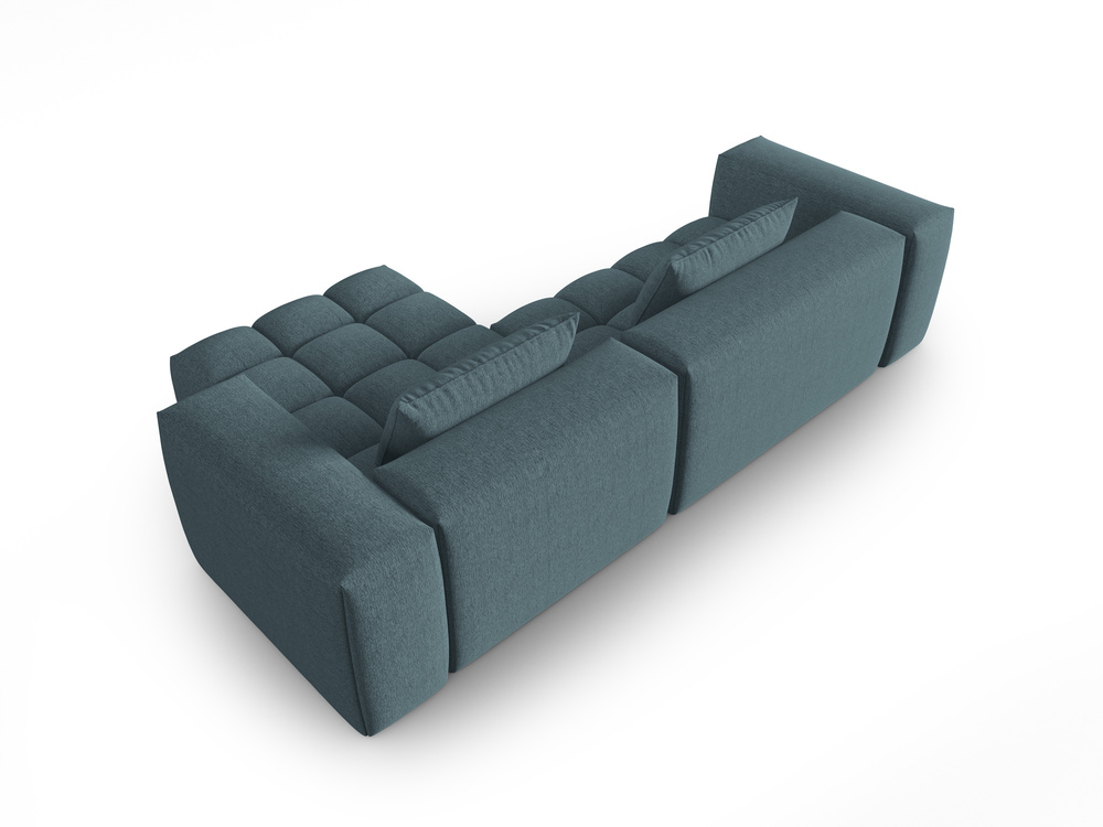 Cosmopolitan Design Ecksofa Verona 3-Sitzer Strukturierter Stoff Sorella Hellblau Rechts