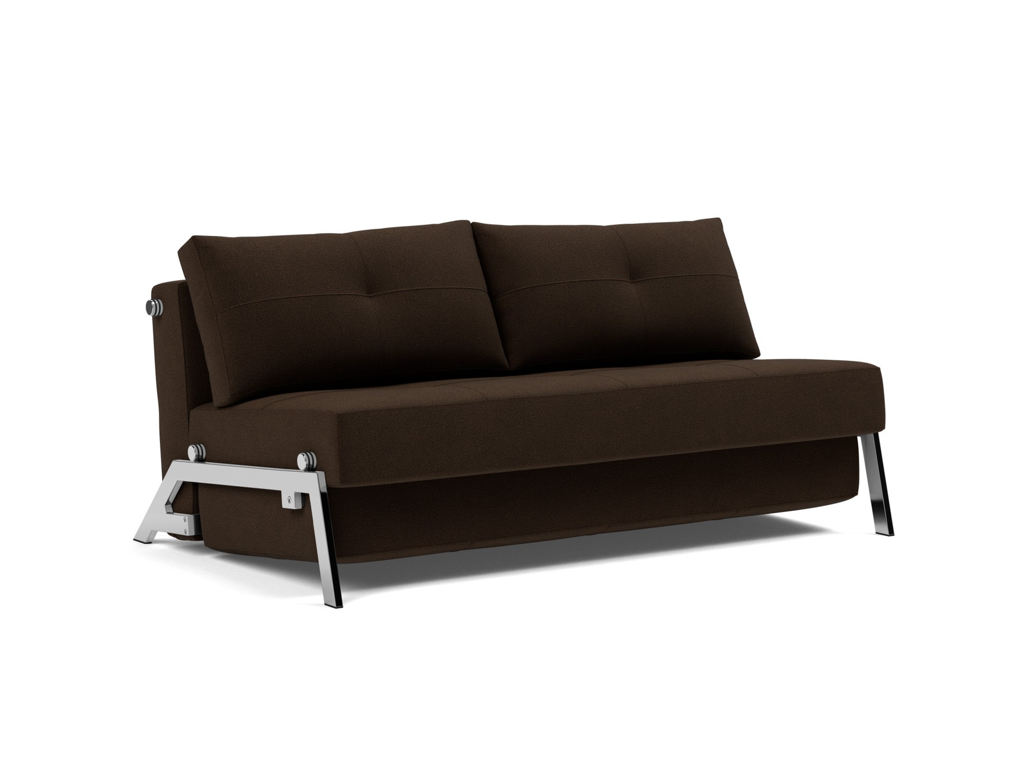 Schlafsofa Cubed 160 Strukturierter Stoff Taura 358-Chocco Beine Chrom