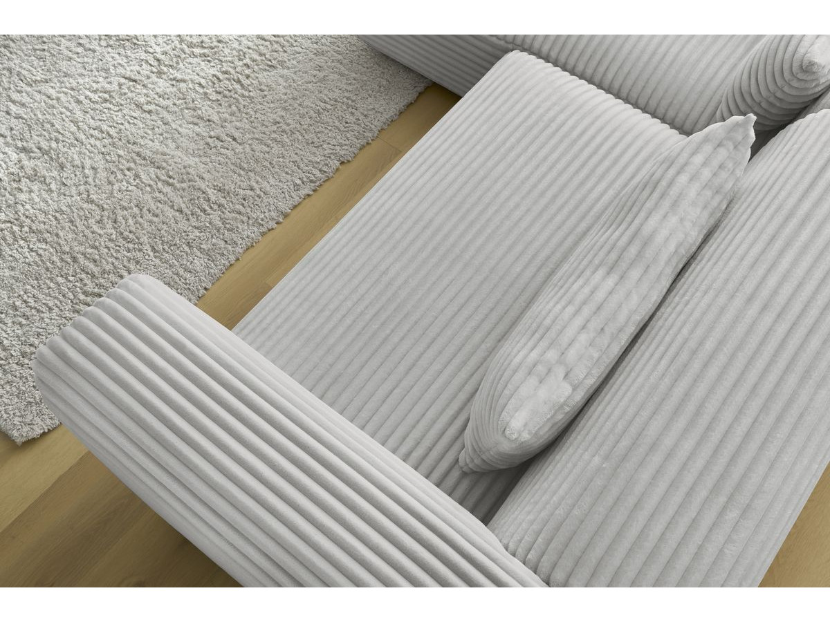 Bobochic Harry Ecksofa Breitcord weich Hellgrau Ecke links