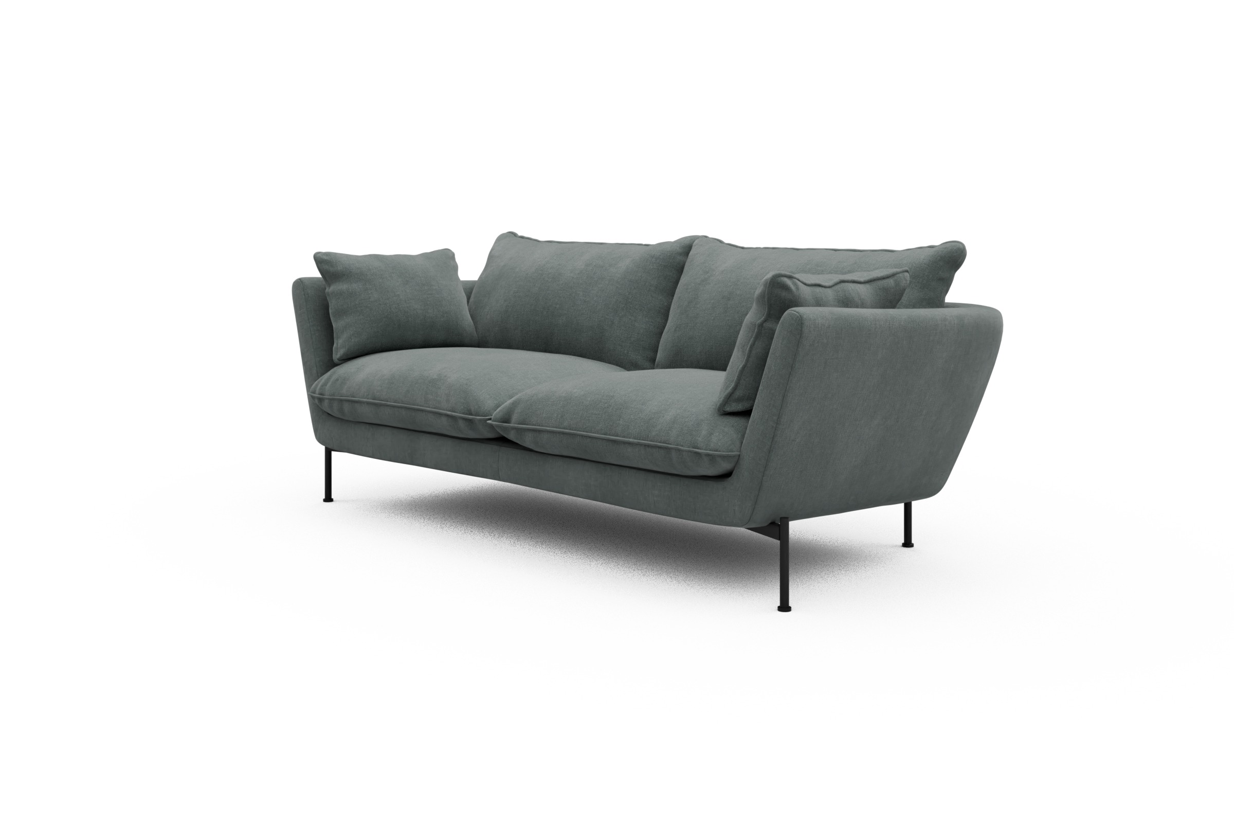 Sofa Anton PREMIUM 2-Sitzer Smooth-Silver-Grey