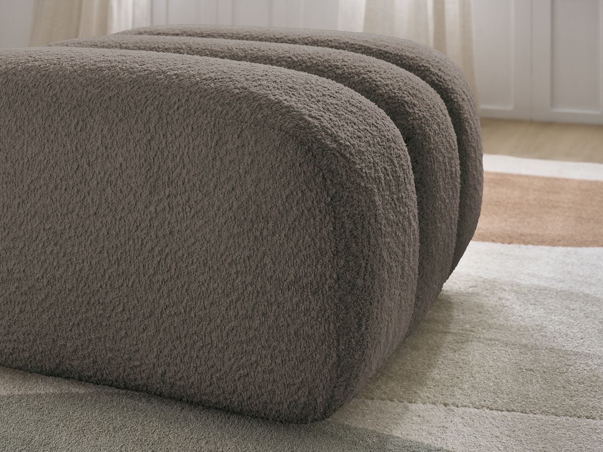 Bobochic Talia Pouf Bouclé-Stoff Braun