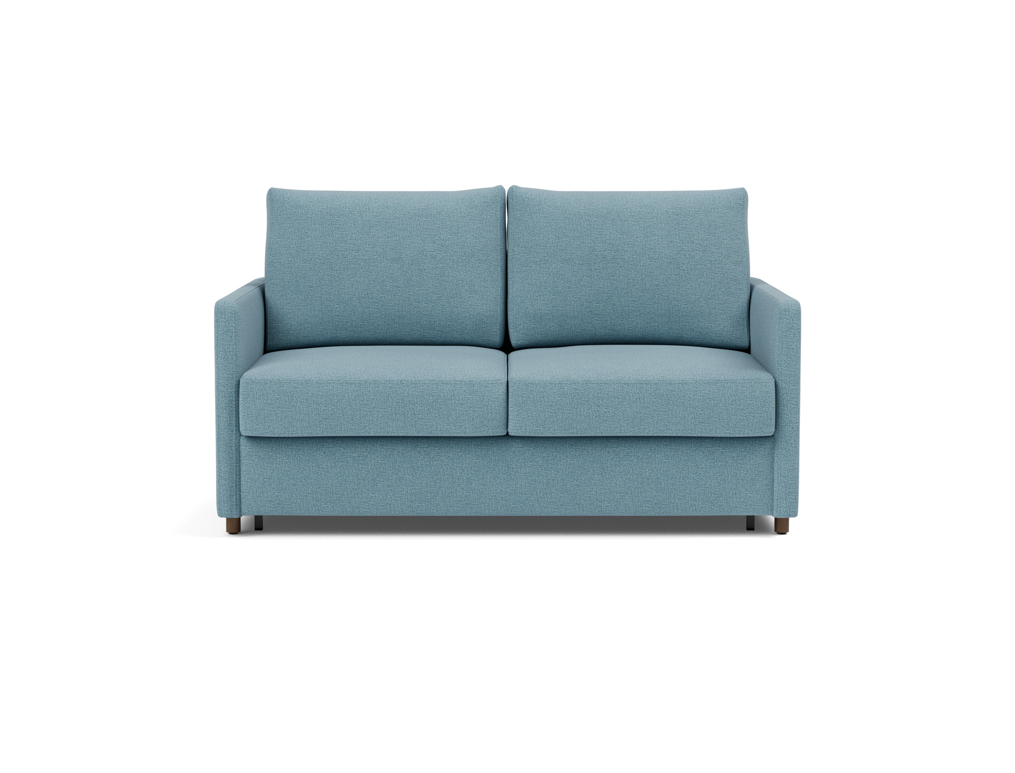 Schlafsofa Neah mit Slim-Armlehnen 140 Flachgewebe Mixed Dance 525-Light-Blue