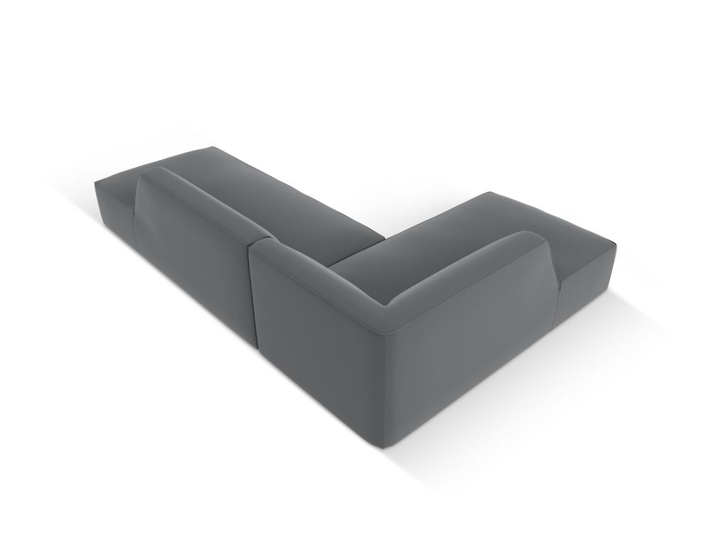 Cosmopolitan Design Ecksofa Siena 4-Sitzer offen Kunstleder Pacifico Dunkelgrau Melange Links