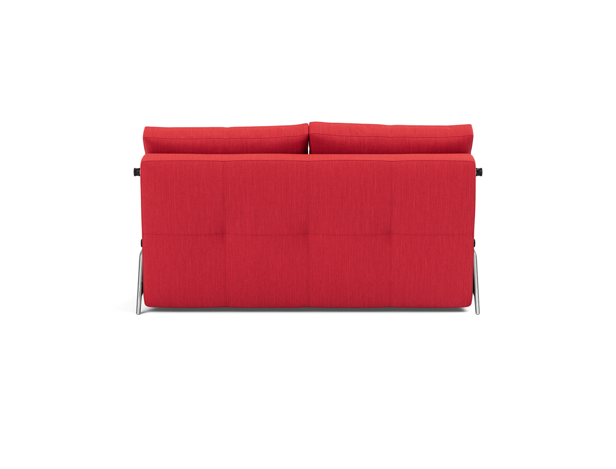 Schlafsofa Cubed 140 Flachgewebe Elegance 511-Red Beine Aluminium