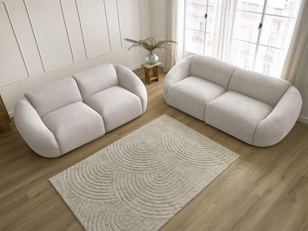 Bobochic Tina Sofa 5-Sitzer Cordsamt Beige