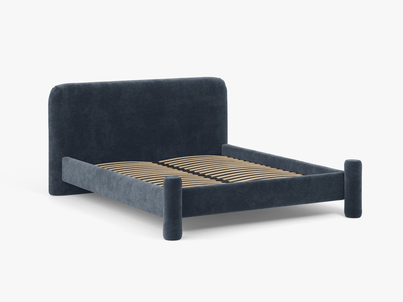 Micadoni Vera Bett mit Kopfteil Chenille Perfect Harmony Dunkelblau 140x200