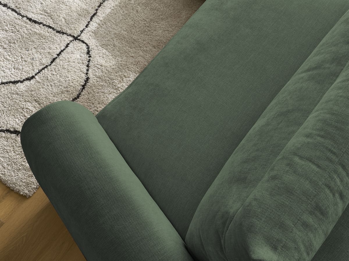 Bobochic Aden Ecksofa 293 × 152 cm Stoff Grün Ecke links