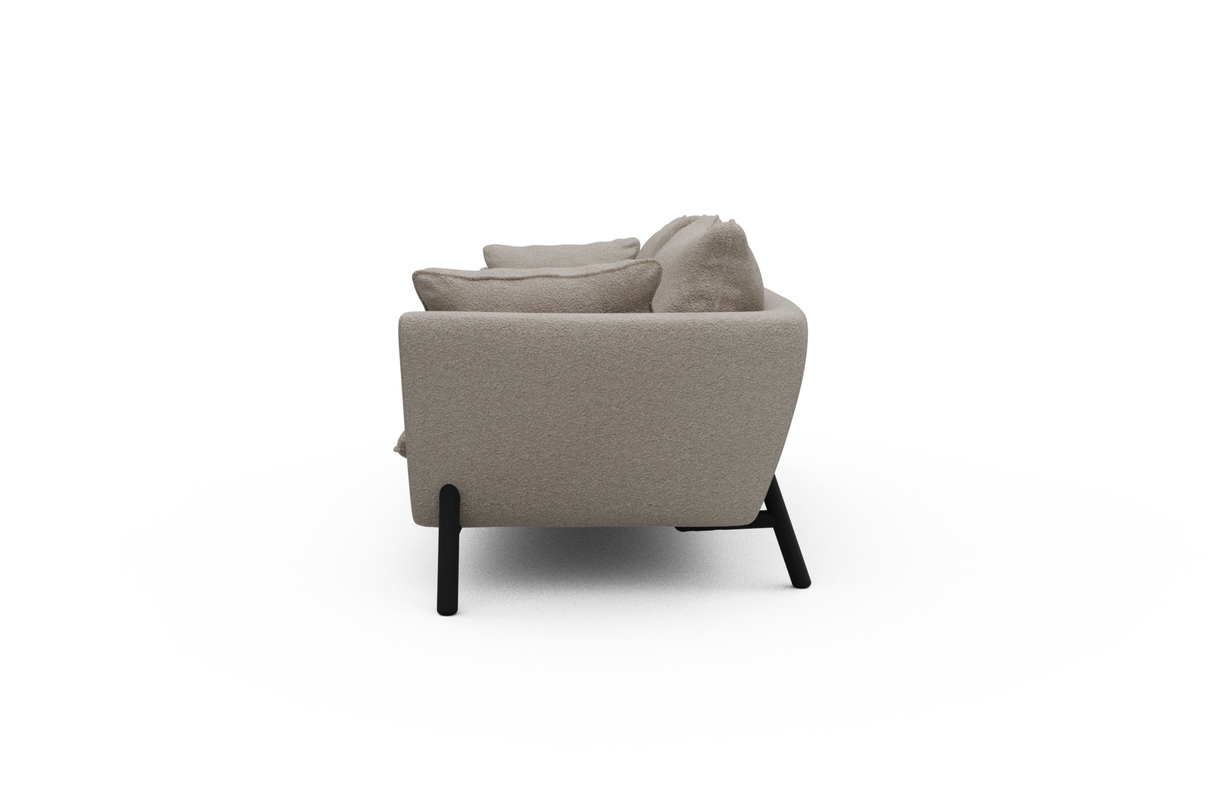 Sofa Emil PREMIUM 3-Sitzer Beinfarbe Eiche Schwarz Aivi-Lace-Beige
