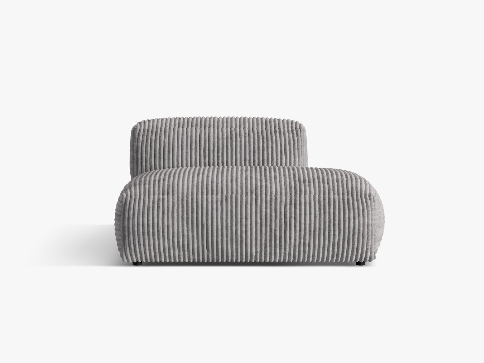 Micadoni Ecksofa-Modul Martina 1-Sitzer Kord Tilia Hellgrau Rechts