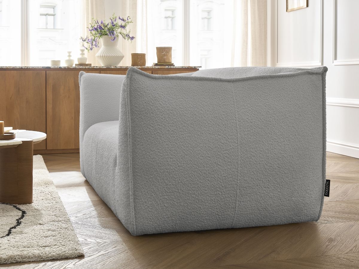 Bobochic Giorgia Sofa 2-Sitzer Bouclé-Stoff Hellgrau