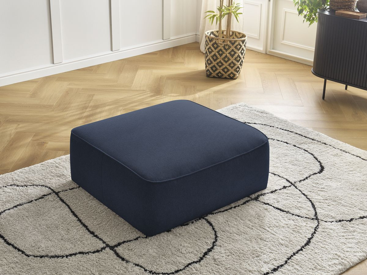 Bobochic Leopold Pouf Melange-Stoff Dunkelblau