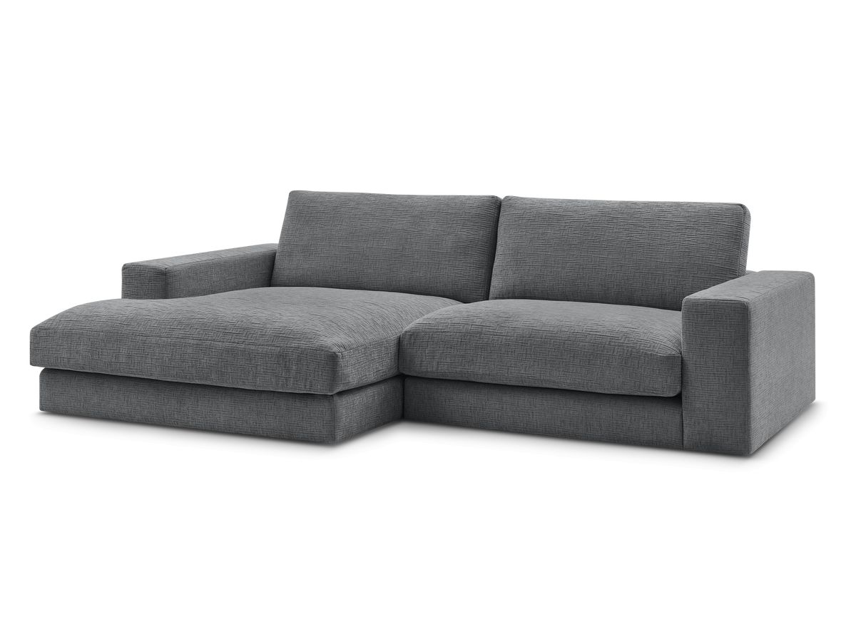Bobochic Leonard Ecksofa 234 × 159 cm Strukturstoff Dunkelgrau Ecke links