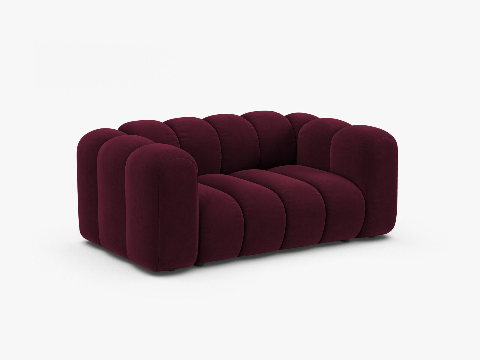 Micadoni Sofa Lupine 2-Sitzer kleine Version Samt Venus Burgunder